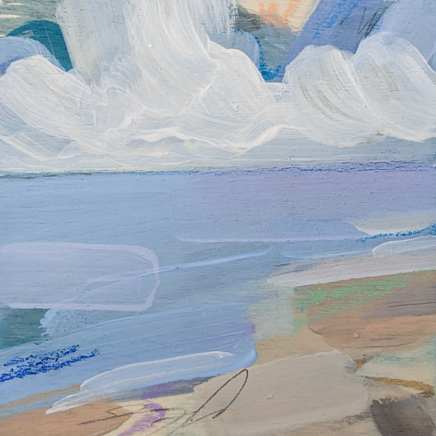 Waves of Lavender III, Original Painting on Board
