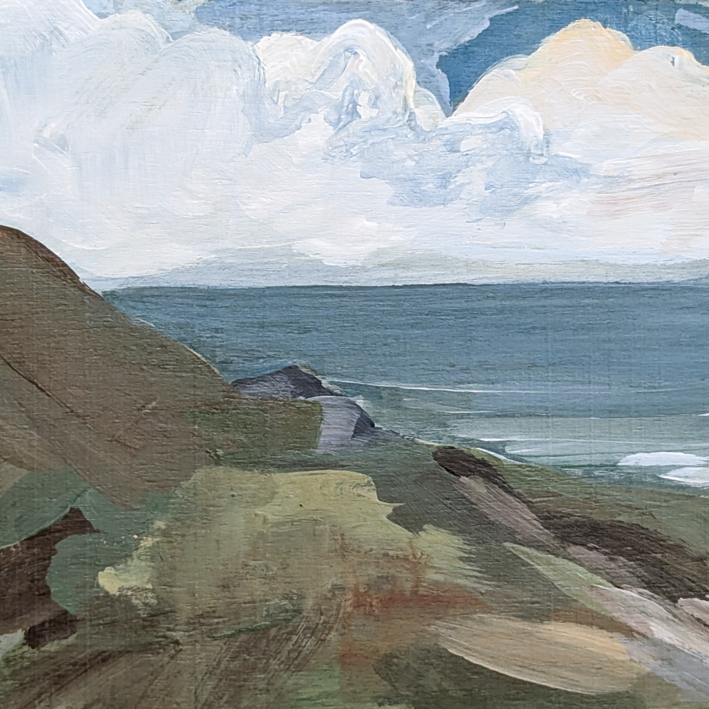 Cliff Walks I, Original Painting on Board
