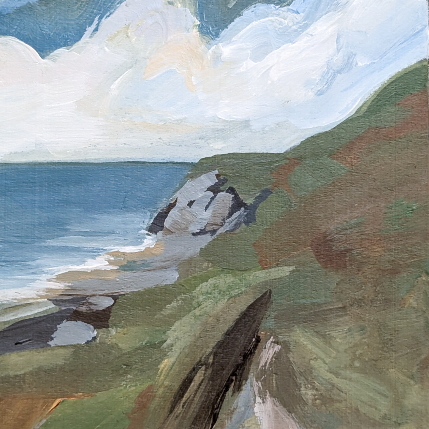 Cliff Walks II, Original Painting on Board