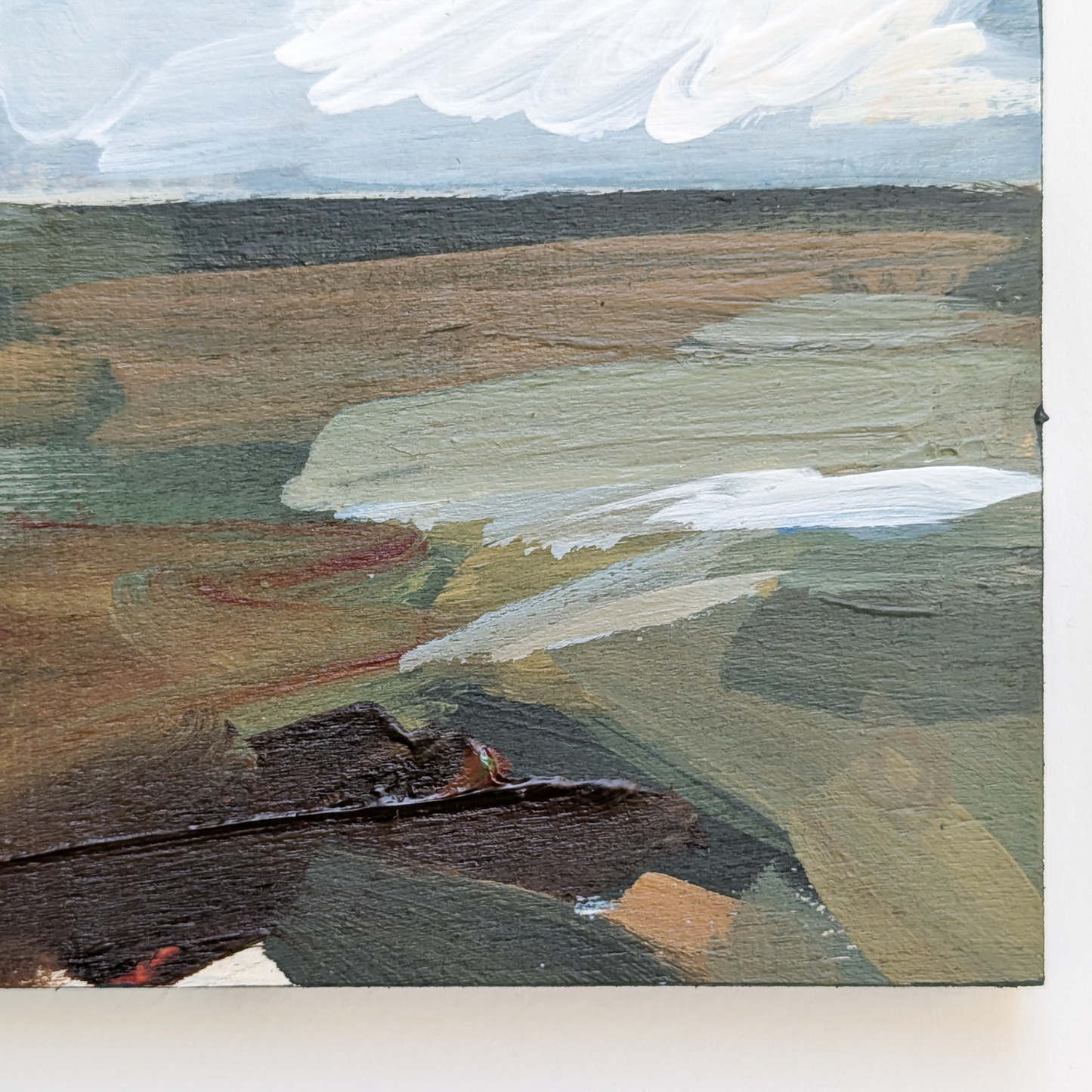 Autumn Has Come to the Fields I, Original Painting on Board