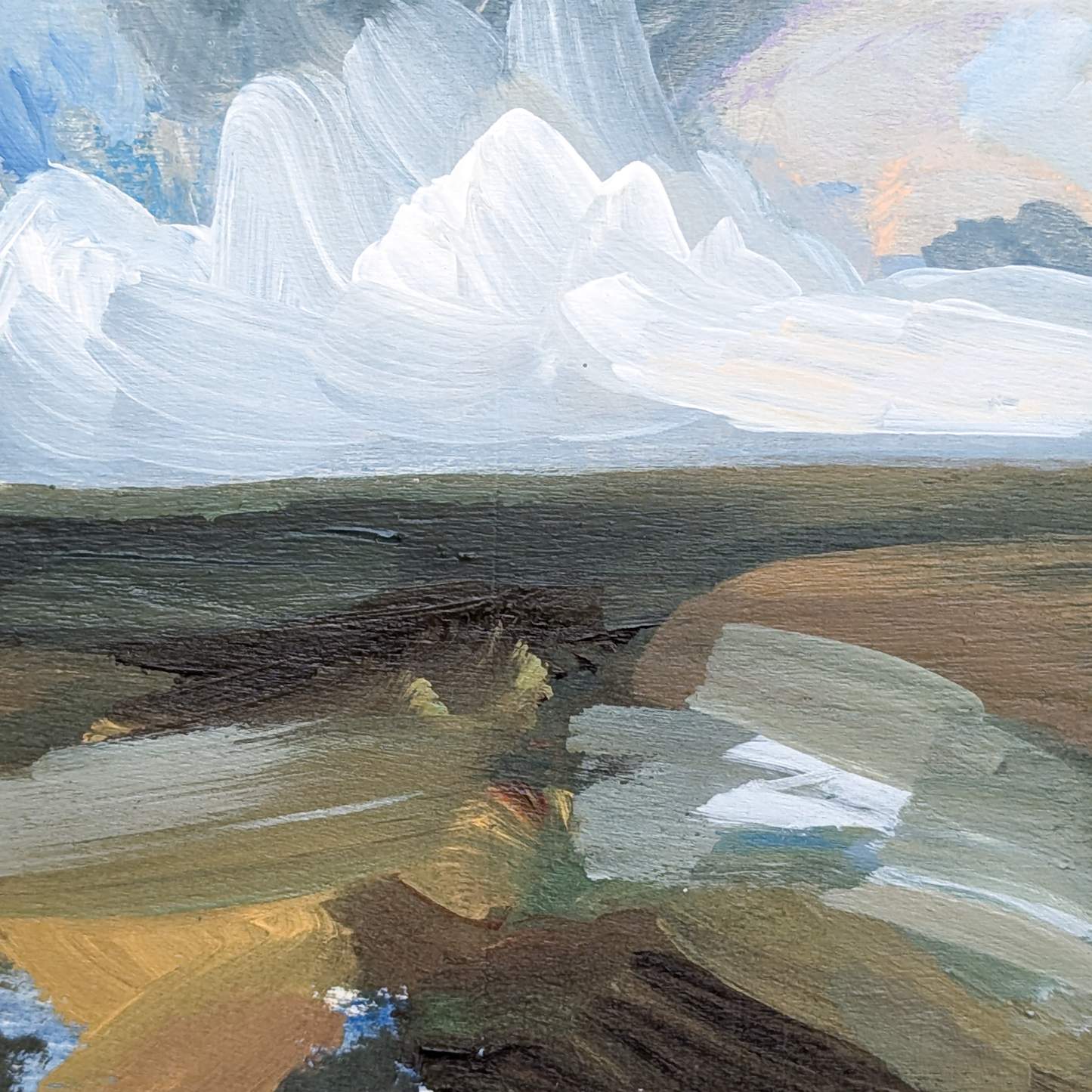 Autumn Has Come to the Fields II, Original Painting on Board