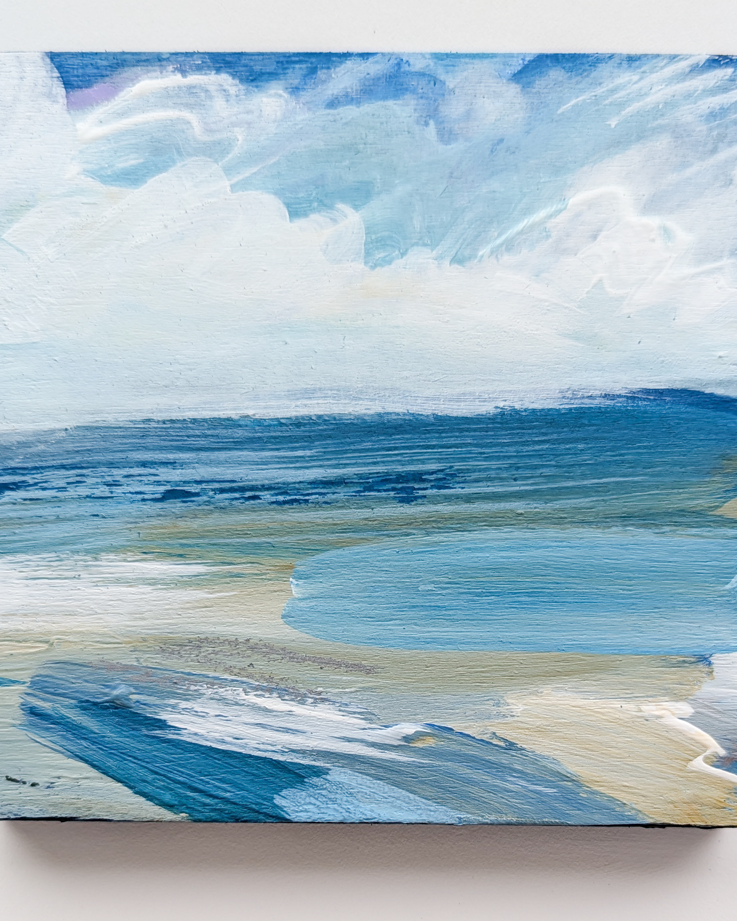 Waves of Teal II, Original Painting on Board