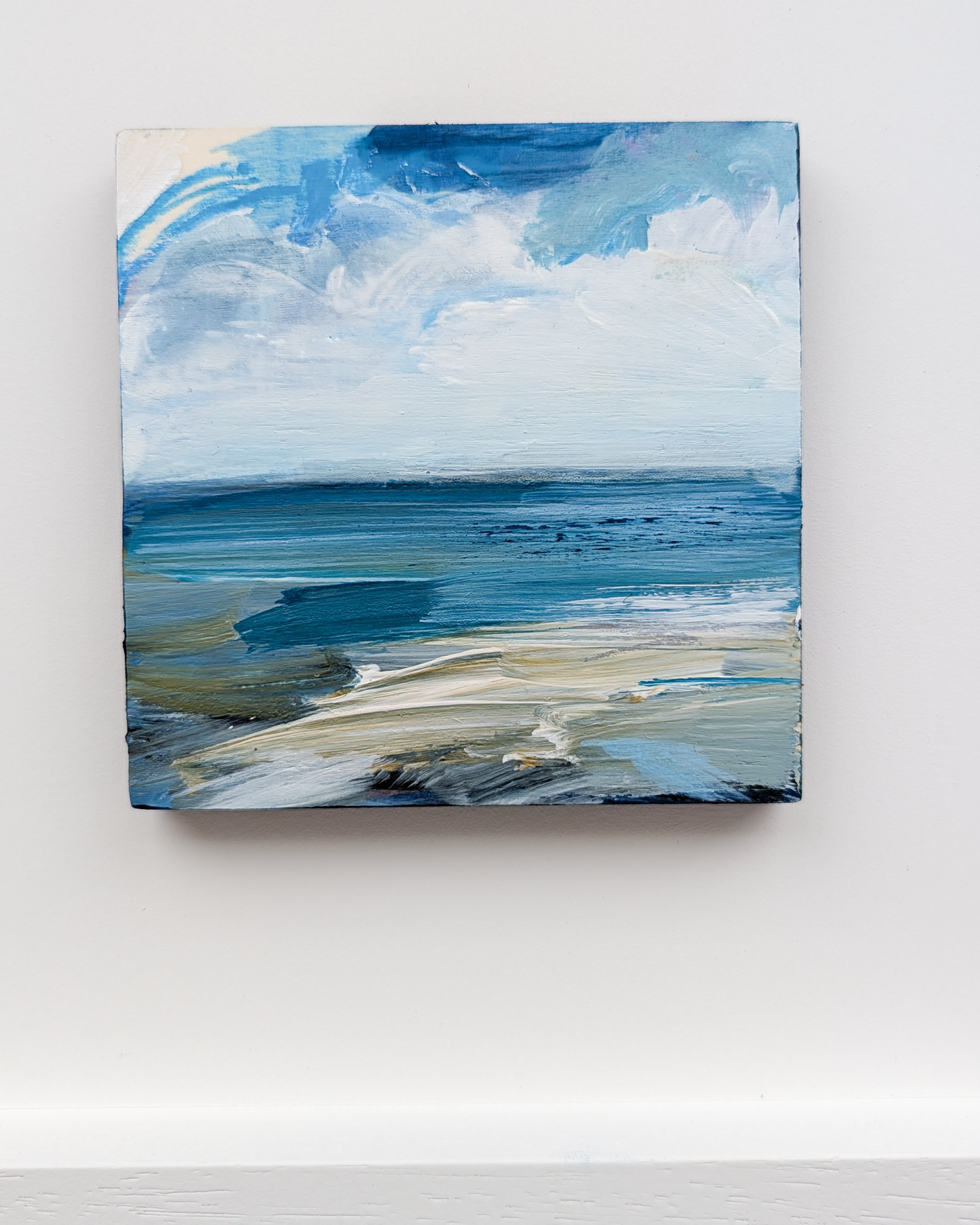 Waves of Teal III, Original Painting on Board