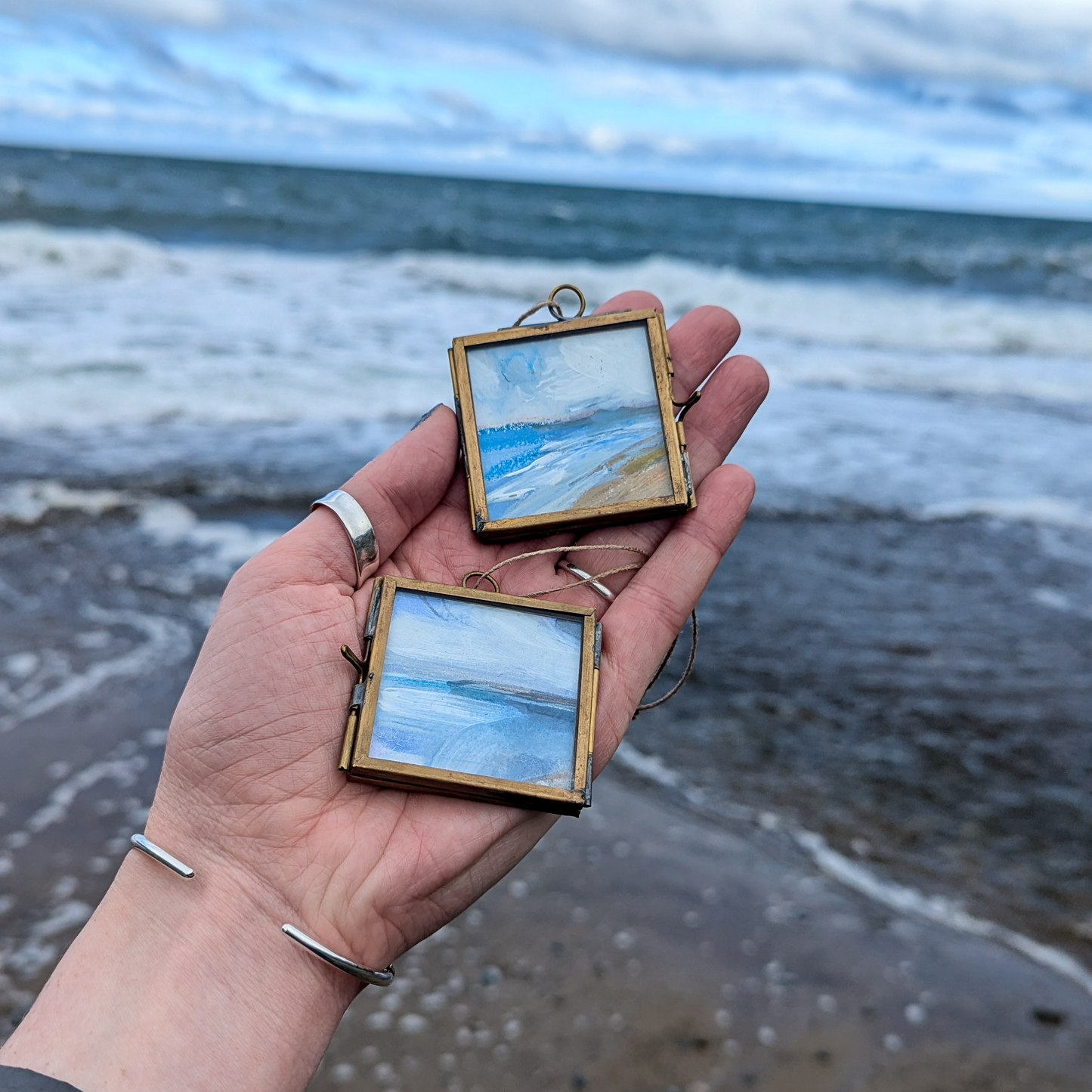 Set of 4 | Hand-Painted Coastal Christmas Tree Decorations