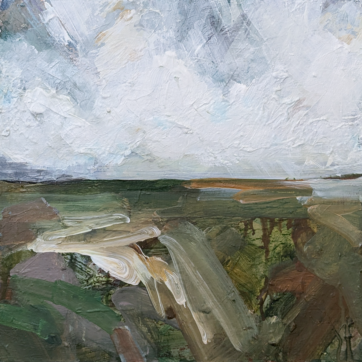 Where the Land Greets the Sea, Original Painting on Canvas