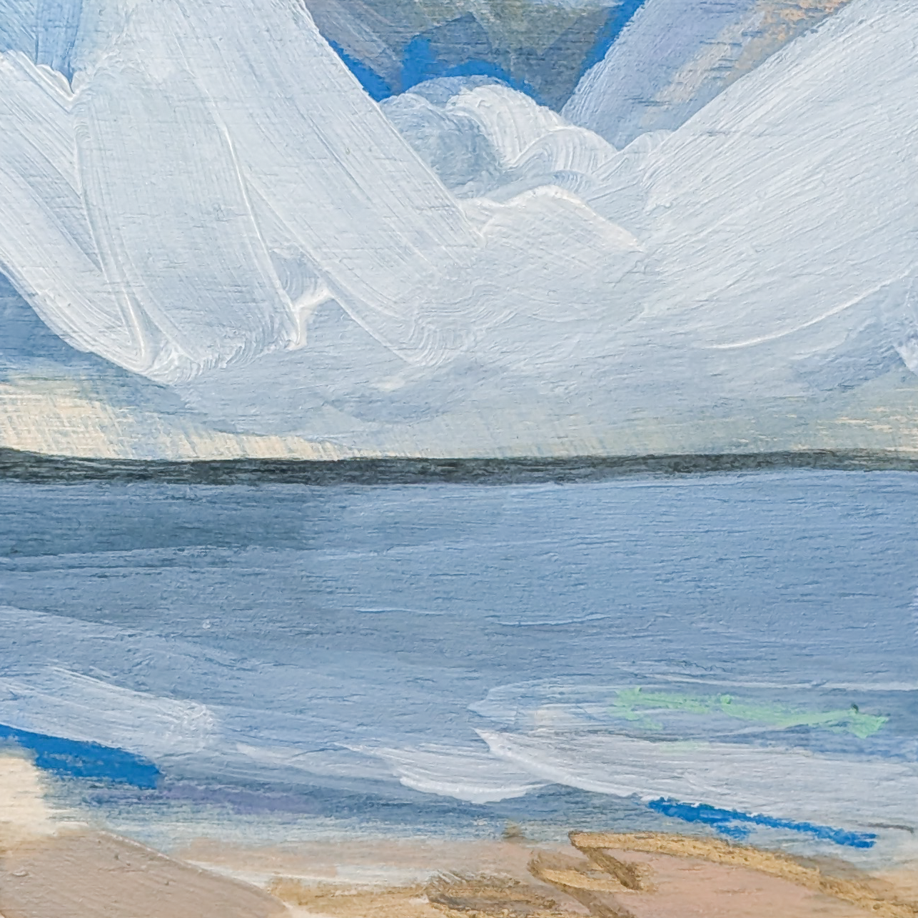 Across the Water I, Original Painting on Board