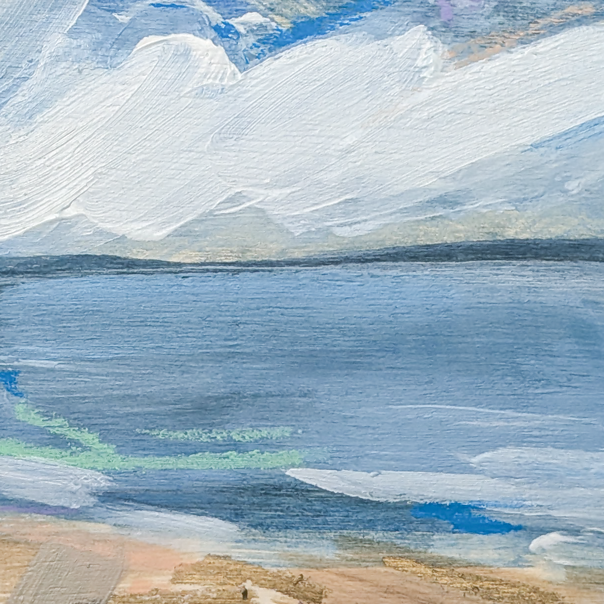 Across the Waves I, Original Painting on Board