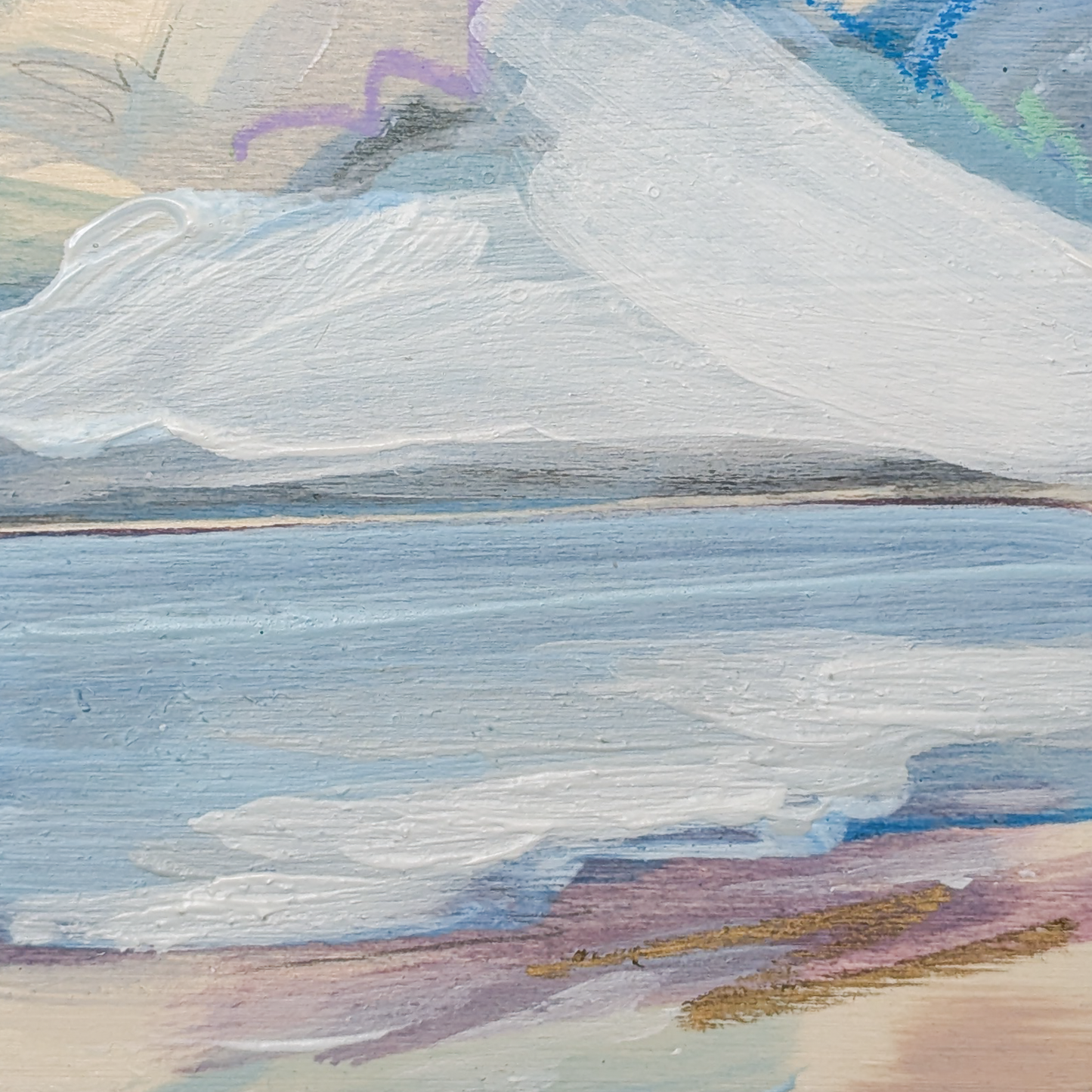 Pastel Shores IV, Original Painting on Board