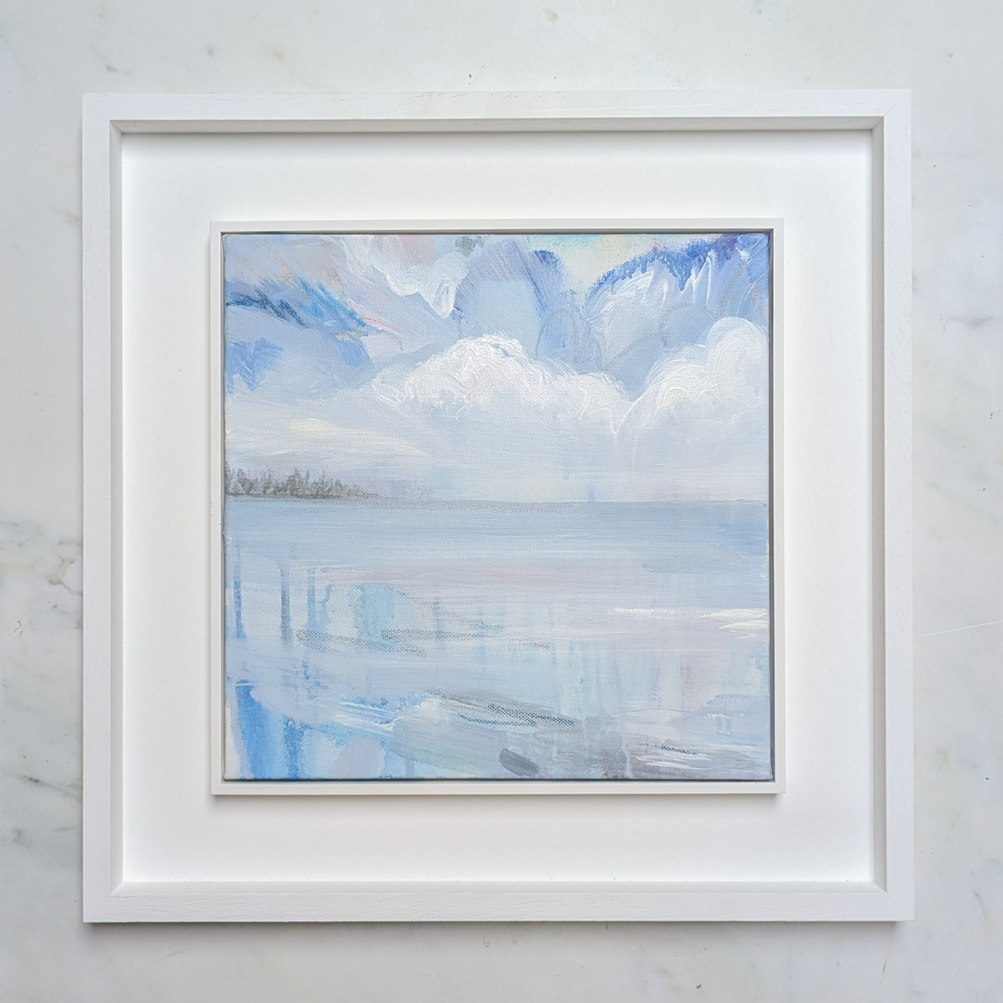 Winter on the Lake I, Original Painting on Canvas