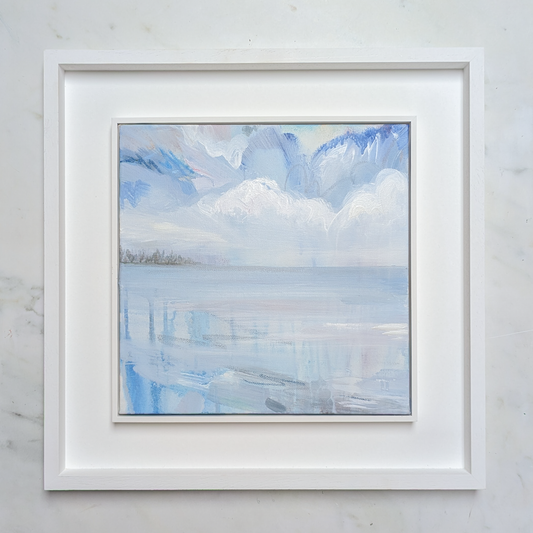 Winter on the Lake I, Original Painting on Canvas