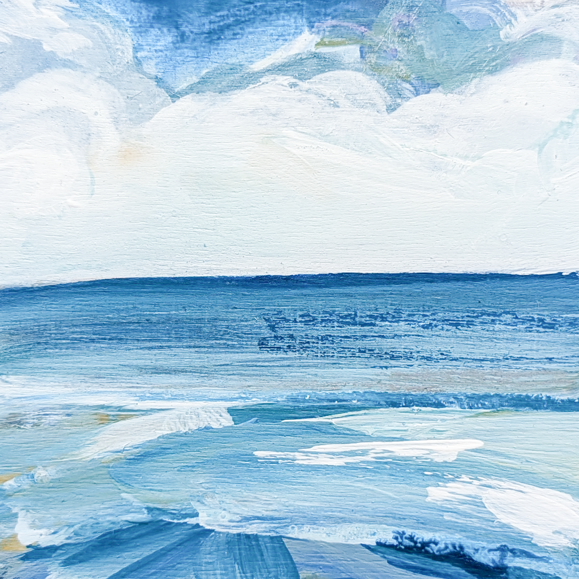 Waves of Teal I, Original Painting on Board