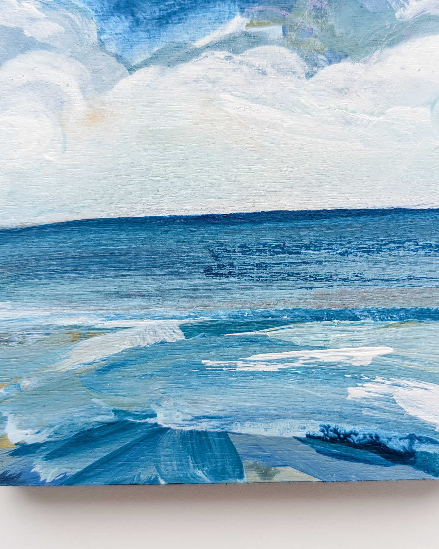 Waves of Teal I, Original Painting on Board