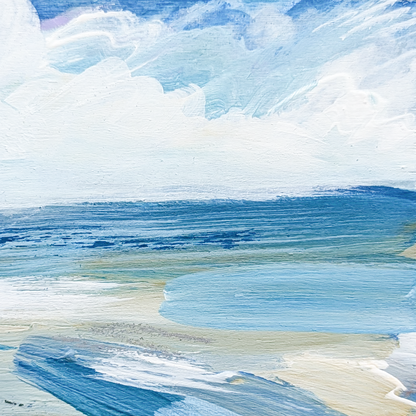 Waves of Teal II, Original Painting on Board