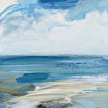 Waves of Teal III, Original Painting on Board