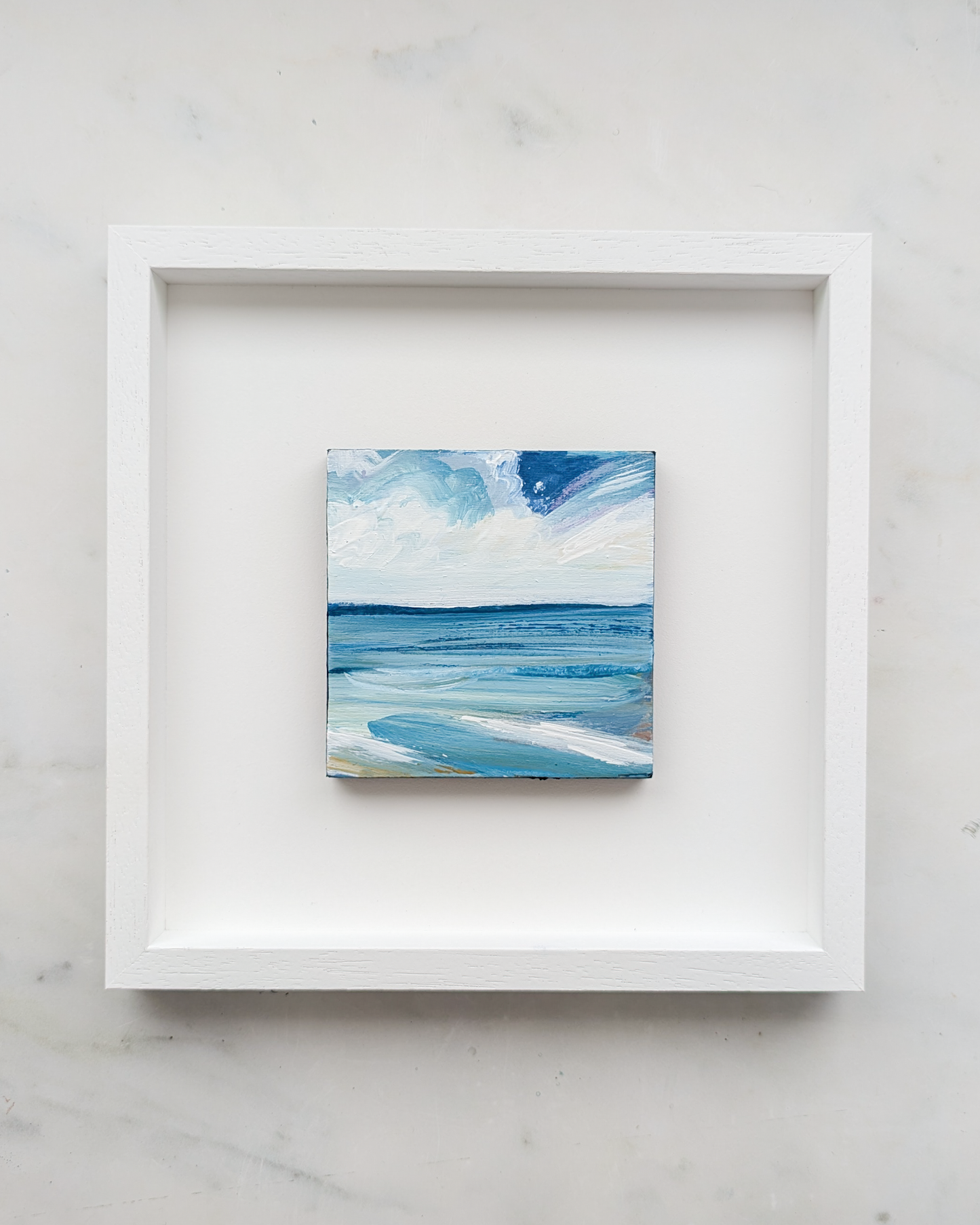 Waves of Teal IV, Original Painting on Board