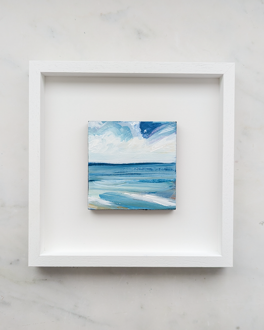 Waves of Teal IV, Original Painting on Board