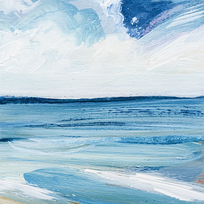 Waves of Teal IV, Original Painting on Board