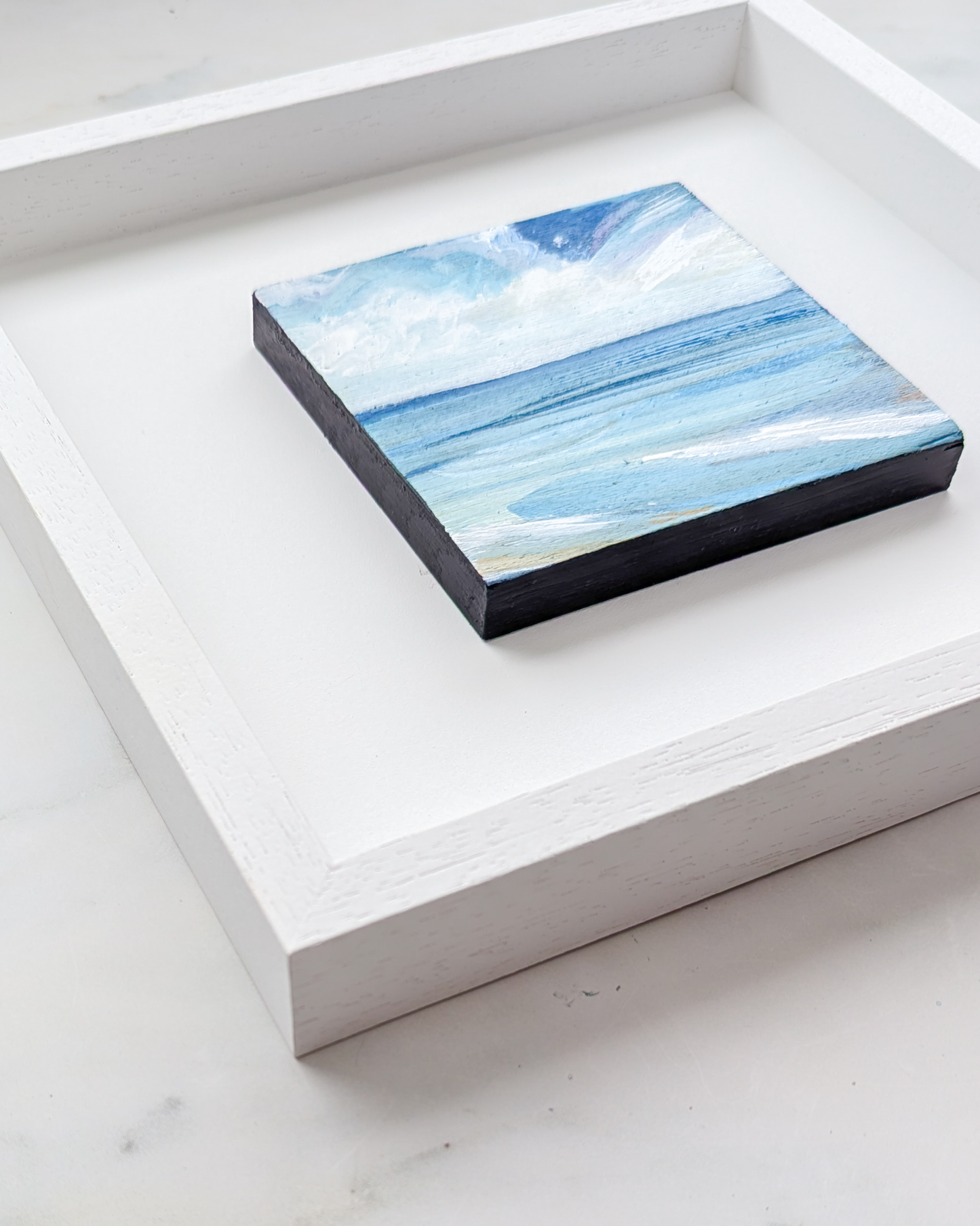 Waves of Teal IV, Original Painting on Board