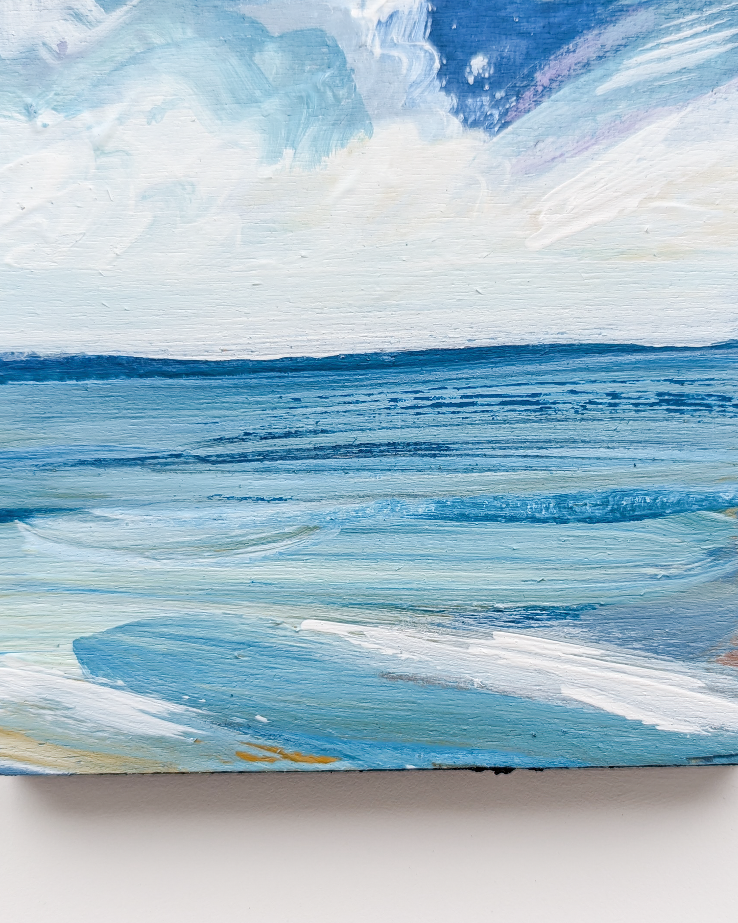 Waves of Teal IV, Original Painting on Board