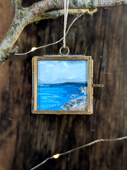 Set of 2 | Hand-Painted Coastal Christmas Tree Decorations