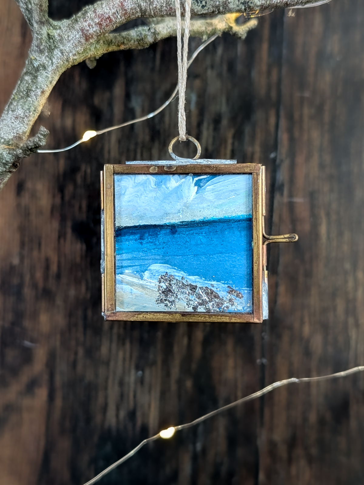Silver Tides | Hand-Painted Christmas Tree Decoration