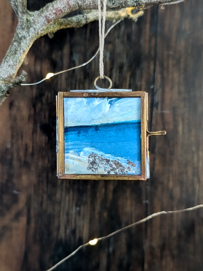 Silver Tides | Hand-Painted Christmas Tree Decoration