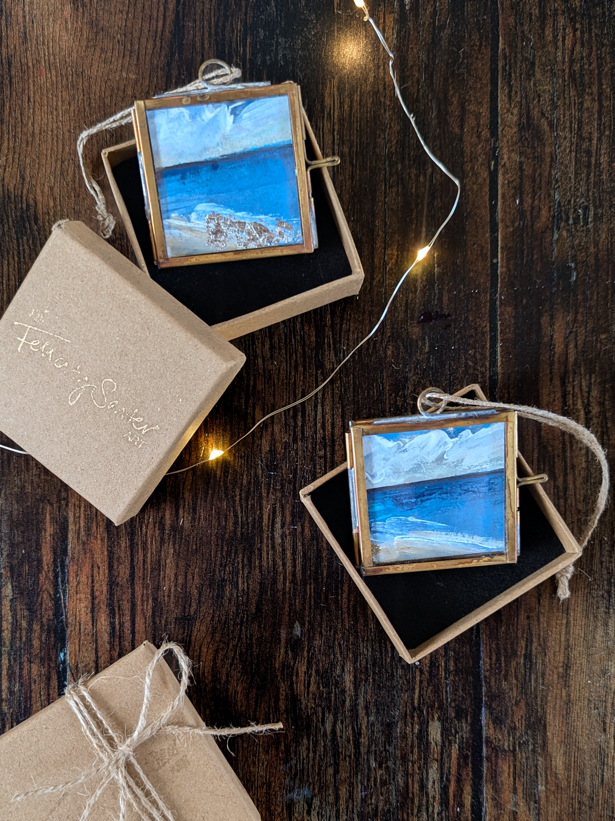 Silver Tides | Hand-Painted Christmas Tree Decoration