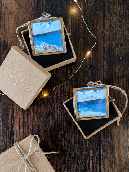 Silver Tides | Hand-Painted Christmas Tree Decoration