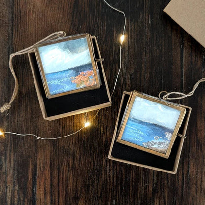 Set of 2 | Hand-Painted Coastal Christmas Tree Decorations