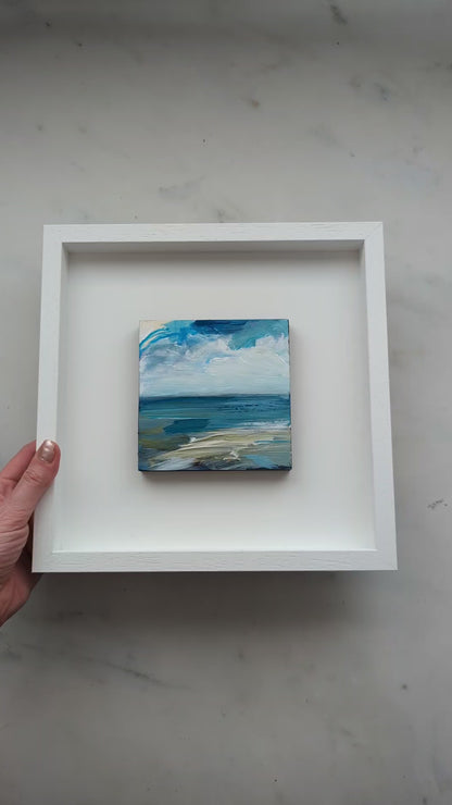 Waves of Teal III, Original Painting on Board