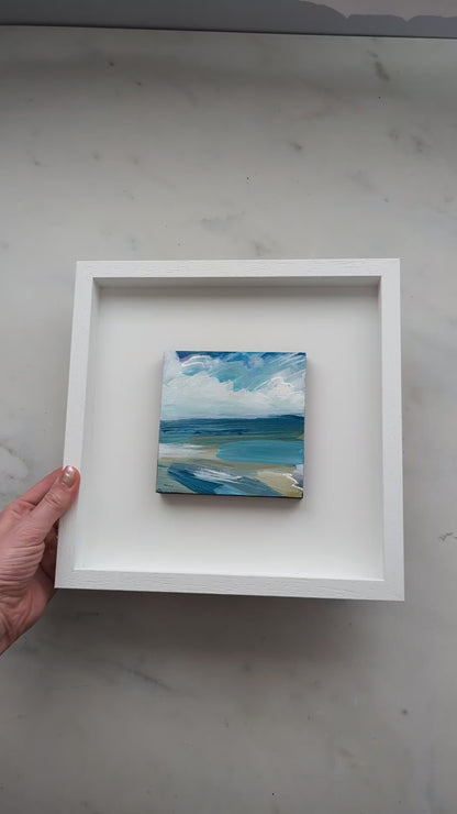 Waves of Teal II, Original Painting on Board