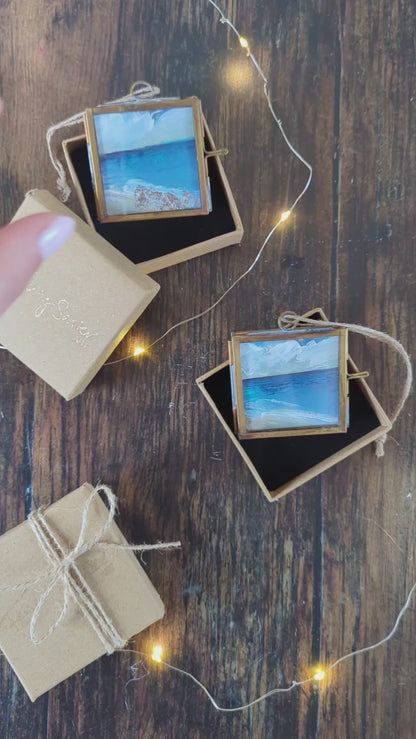 Silver Tides | Hand-Painted Christmas Tree Decoration