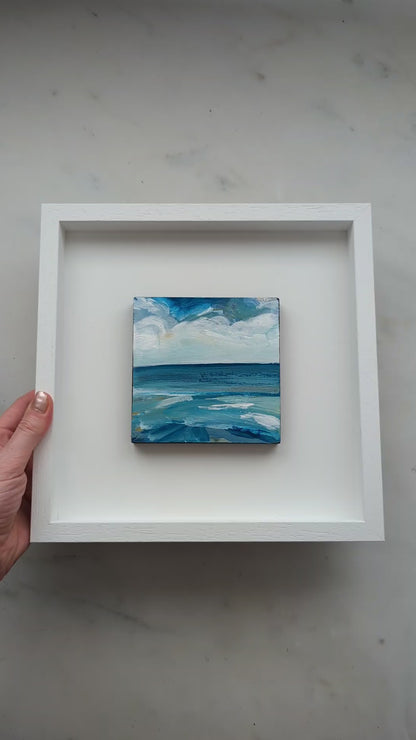Waves of Teal I, Original Painting on Board