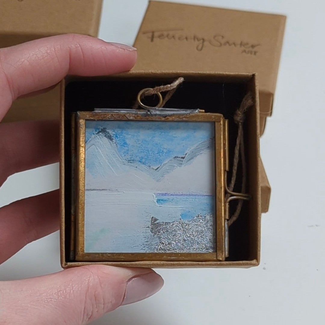 Snowy Mountains | Hand-Painted Christmas Tree Decoration